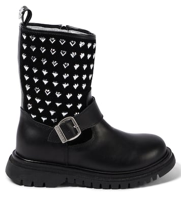 Embellished leather boots | Monnalisa