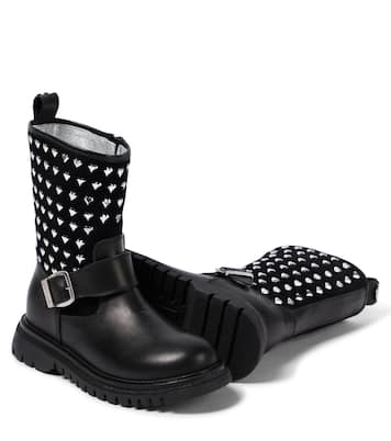 Embellished leather boots | Monnalisa