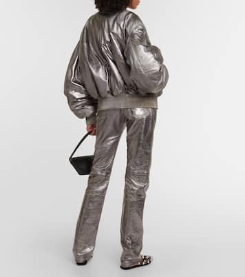 Bomberjacke aus Metallic-Leder | The Attico