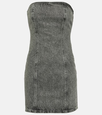 Rhinestone-embellished denim minidress | Rotate