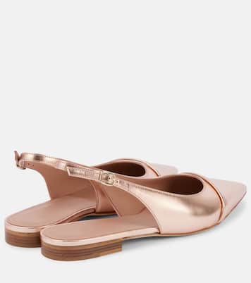 Jama metallic leather slingback ballet flats | Malone Souliers
