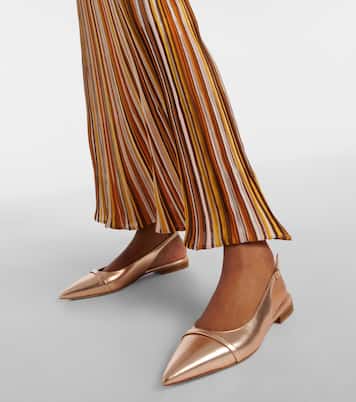 Jama metallic leather slingback ballet flats | Malone Souliers
