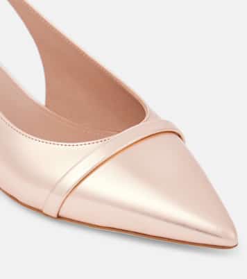 Jama metallic leather slingback ballet flats | Malone Souliers