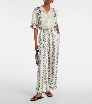 Pantalon ample Aurelia en soie | Asceno