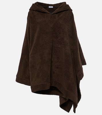 Poncho con capucha de rizo de algodón | Alaïa
