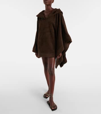 Poncho con capucha de rizo de algodón | Alaïa