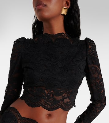 Crop top de encaje floral | Rabanne