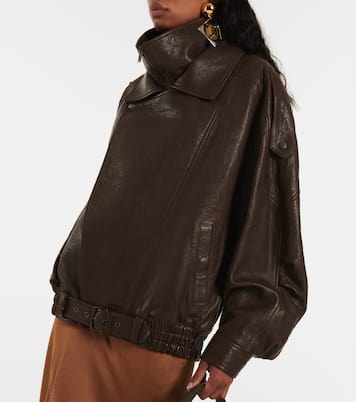 Oversized leather bomber jacket | Saint Laurent
