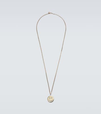 Collar con colgante Happy Face de oro de 14 ct | Sydney Evan
