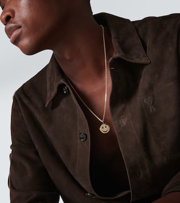 Collar con colgante Happy Face de oro de 14 ct | Sydney Evan