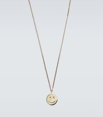 Collar con colgante Happy Face de oro de 14 ct | Sydney Evan