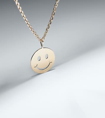Collar con colgante Happy Face de oro de 14 ct | Sydney Evan