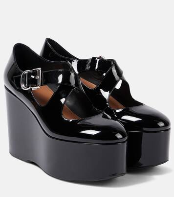 Escarpins compensés Criss Cross en cuir verni | Alaïa
