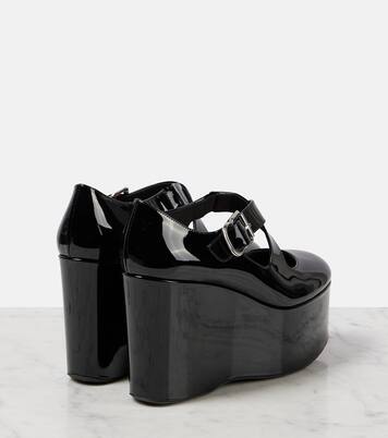 Escarpins compensés Criss Cross en cuir verni | Alaïa