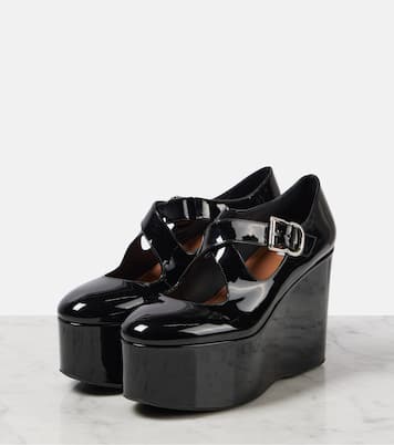Escarpins compensés Criss Cross en cuir verni | Alaïa