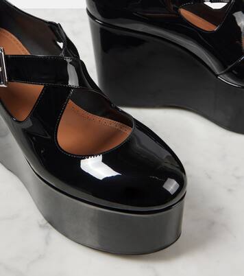 Escarpins compensés Criss Cross en cuir verni | Alaïa