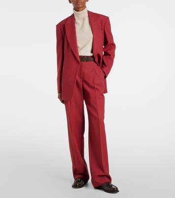 Pantalones rectos de sarga de lana virgen | Brunello Cucinelli