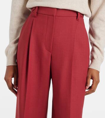 Pantalones rectos de sarga de lana virgen | Brunello Cucinelli