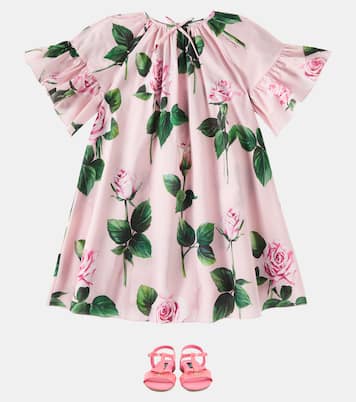 Robe en coton à fleurs | Dolce&Gabbana Kids