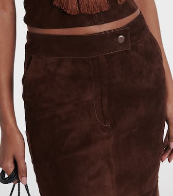 Midirock aus Veloursleder | Johanna Ortiz
