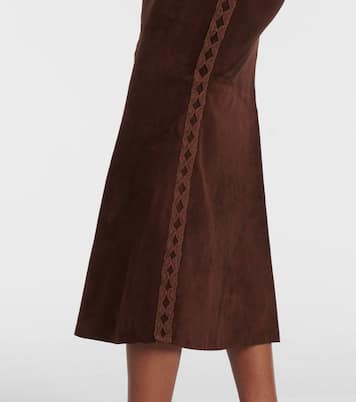 Midirock aus Veloursleder | Johanna Ortiz