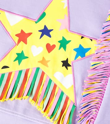 Fringed cotton jersey sweatshirt | Stella McCartney Kids