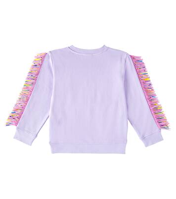 Fringed cotton jersey sweatshirt | Stella McCartney Kids