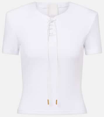 4G lace-up cotton-blend jersey T-shirt | Givenchy