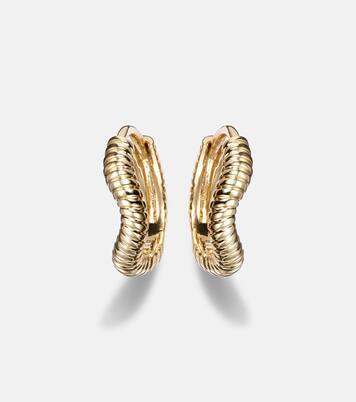 Freddie 14kt gold huggie earrings | Stone and Strand