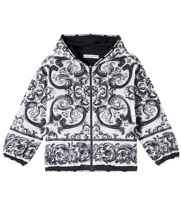 Majolica hooded zip-up jacket | Dolce&Gabbana Kids