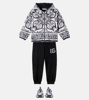 Majolica hooded zip-up jacket | Dolce&Gabbana Kids