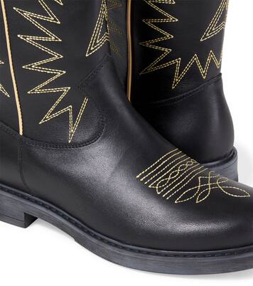 Wish Star embroidered leather boots | Golden Goose Kids