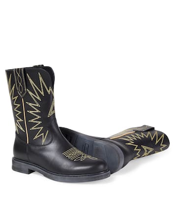 Wish Star embroidered leather boots | Golden Goose Kids