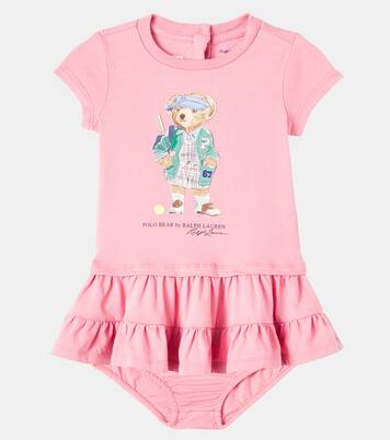 Baby Polo Bear cotton dress and bloomers set | Polo Ralph Lauren Kids