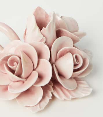 Set of 2 floral ceramic candleholders | Bitossi