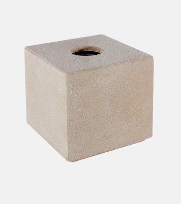 Niez Cube suede and wooden tissue box | Michaël Verheyden
