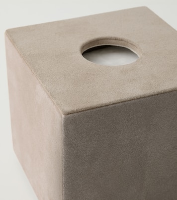 Niez Cube suede and wooden tissue box | Michaël Verheyden