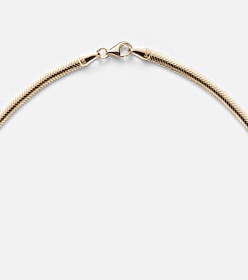 Serpentine 14kt gold chain necklace | Stone and Strand