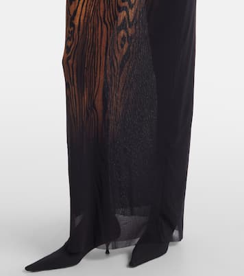 Wood printed mesh maxi dress | Jean Paul Gaultier