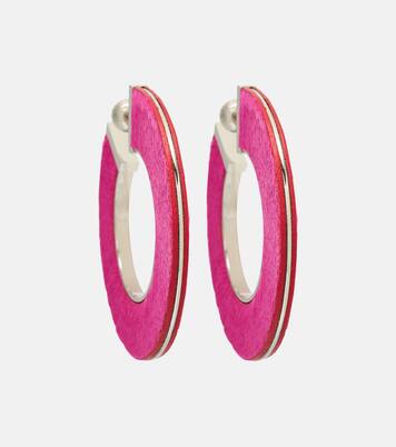 Leather-trimmed earrings | Alaïa