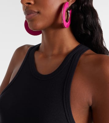 Leather-trimmed earrings | Alaïa