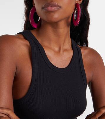 Leather-trimmed earrings | Alaïa