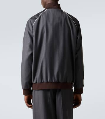 Logo pinstripe virgin wool track jacket | Miu Miu