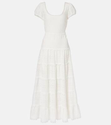 Vestido midi Remi de algodón con bordado inglés | Rixo