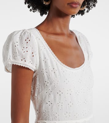 Vestido midi Remi de algodón con bordado inglés | Rixo