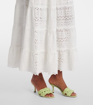 Vestido midi Remi de algodón con bordado inglés | Rixo