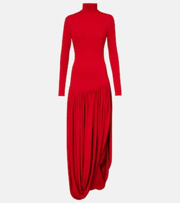 Asymmetric pleated turtleneck maxi dress | Magda Butrym