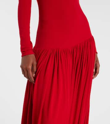 Asymmetric pleated turtleneck maxi dress | Magda Butrym