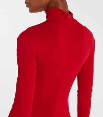 Asymmetric pleated turtleneck maxi dress | Magda Butrym