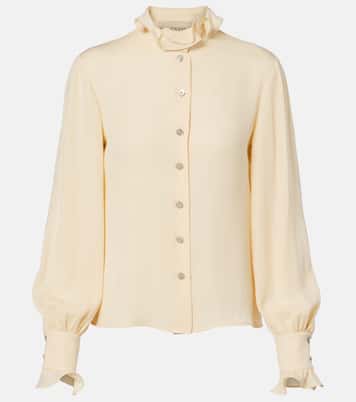 Blusa de georgette de seda con volantes | Valentino